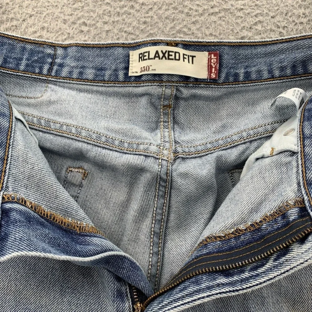 Levis 550 Jeans Mens 34x28* Blue Straight Washed Denim Pants 90s Baggy Skate Y2K
